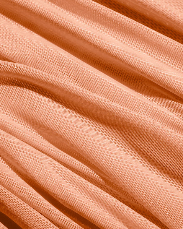 Fabric swatch of Mermaid Sheer Maxi Skirty - Mesh Papaya/Gold Seashell