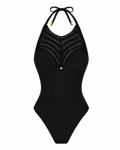 Model in Crochet Brazilian - Black back view