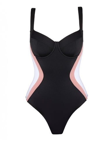Back view of model in Lifty - Contour Black/Rose/White