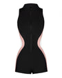 Outline image of Sleeveless Surfy Boy Shortie - Contour Black/Rose/White