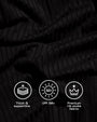 Fabric swatch of Lifty - Contour Rib Black/Tawny