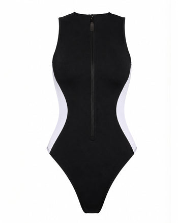 Outline image of Hi Cut Sleeveless Surfy - Contour Black/White
