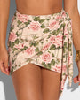 Close up of Mini Wrap Skirty - Thorny Rose on model