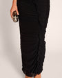Draped Bombshell Column Maxi Dress - Black