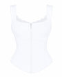 Outline image of Corsety Seamed Tank - Lace Rib White front view