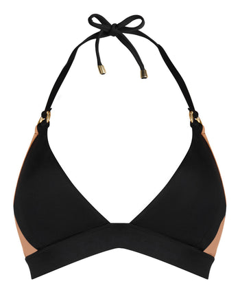 Outline image of Triangle Bikini Top - Black/Tawny