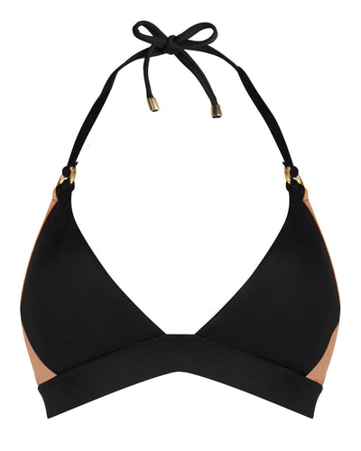 Outline image of Triangle Bikini Top - Black/Tawny