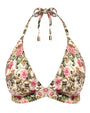 Outline image of Triangle Bikini Top - Pink Rose Leopard