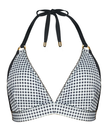 Outline image of Triangle Bikini Top - Gingham