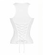Outline image of Corsety Scoop Neck Tank - Rib White back view