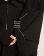 Graphic of Croissant Fleecey - Black highlighting zipper sleeve pockets