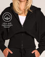 Graphic of Croissant Fleecey - Black highlighting fabric